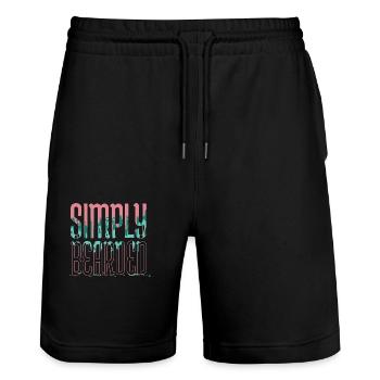 randonnée camping drôle activité familiale en plein air - Short de jogging bio TRAINER Stanley/Stella unisexe - noir - Devant - Nik (191cm) & Marisol (170cm)