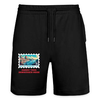 Rio - Short de jogging bio TRAINER Stanley/Stella unisexe - noir - Devant - Nik (191cm) & Marisol (170cm)