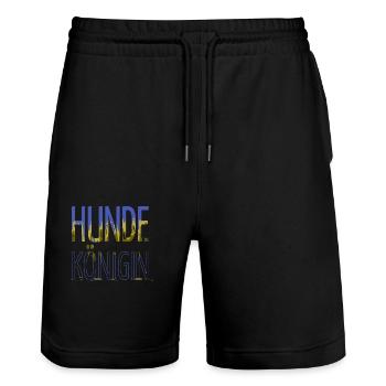 zitat hundefreund geburtstag witzig lieben - Stanley/Stella Unisex Bio Joggingshorts Trainer  - Schwarz - Vorne - Nik (191cm) & Marisol (170cm)