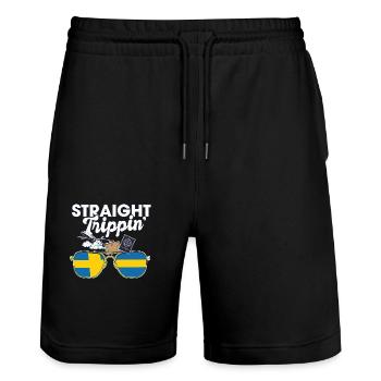 Straight Trippin' Suède Vacances Tour Voyage - Short de jogging bio TRAINER Stanley/Stella unisexe - noir - Devant - Nik (191cm) & Marisol (170cm)