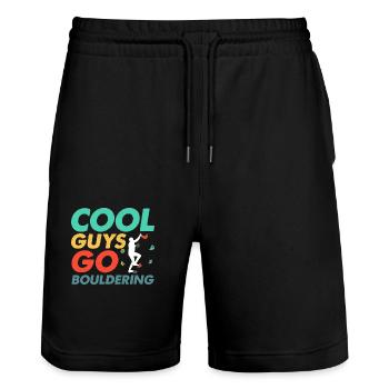 Cool Guys Go Bouldering Climbing Boulder - Stanley/Stella Unisex Bio Joggingshorts Trainer  - Schwarz - Vorne - Nik (191cm) & Marisol (170cm)