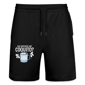 Did Someone Say Coquito? Rum Drink Coconut Puerto - Stanley/Stella Unisex Bio Joggingshorts Trainer  - Schwarz - Vorne - Nik (191cm) & Marisol (170cm)