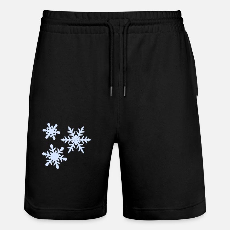 Schneeflocken - Stanley/Stella Unisex Bio Joggingshorts Trainer  - Schwarz