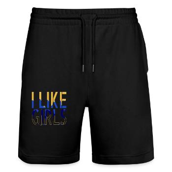 santé mentale idée présente blague geek sont neuf - Short de jogging bio TRAINER Stanley/Stella unisexe - noir - Devant - Nik (191cm) & Marisol (170cm)