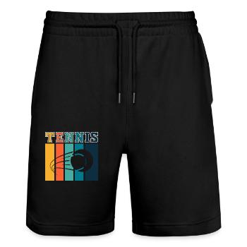 TENNIS JOUEUR JOUEUSE FAN CLUB SPORT - Short de jogging bio TRAINER Stanley/Stella unisexe - noir - Devant - Nik (191cm) & Marisol (170cm)