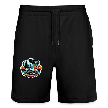 Quad & Off-Road - Stanley/Stella Trainer Unisex Organic Jogging Shorts - black - Front - Nik (191cm) & Marisol (170cm)
