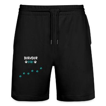 Borador Dad I Border Collie Labrador Mix - Stanley/Stella Unisex Bio Joggingshorts Trainer  - Schwarz - Vorne - Nik (191cm) & Marisol (170cm)
