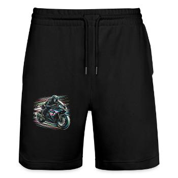 Motard - Short de jogging bio TRAINER Stanley/Stella unisexe - noir - Devant - Nik (191cm) & Marisol (170cm)