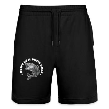 Ne soyez pas un achigan stupide Pêche en eau salée en haute mer - Short de jogging bio TRAINER Stanley/Stella unisexe - noir - Devant - Nik (191cm) & Marisol (170cm)