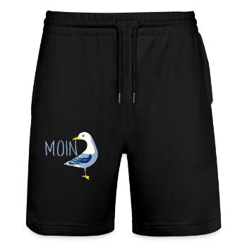 Hello with Möve - Stanley/Stella Trainer Unisex Organic Jogging Shorts - black - Front - Nik (191cm) & Marisol (170cm)