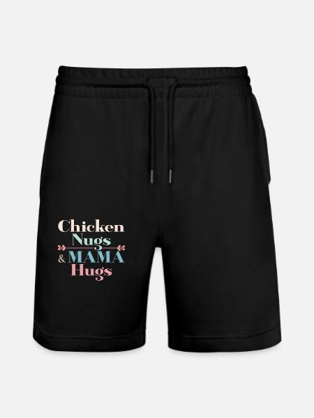 Chicken Nugs & Mama Hugs - Stanley/Stella Trainer Unisex Organic Jogging Shorts - black