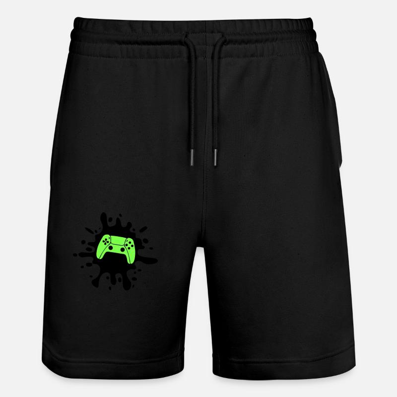 gamer gamepad klecks - Stanley/Stella Unisex Bio Joggingshorts Trainer  - Schwarz