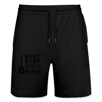 Best StepDad Guitar Chord Rock Music - Best - Stanley/Stella Trainer Unisex Organic Jogging Shorts - black - Front - Nik (191cm) & Marisol (170cm)