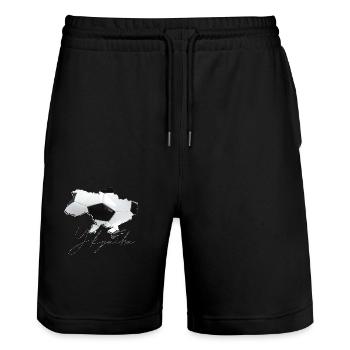 Ukraine Map Framed Real Football UA - Stanley/Stella Trainer Unisex Organic Jogging Shorts - black - Front - Nik (191cm) & Marisol (170cm)