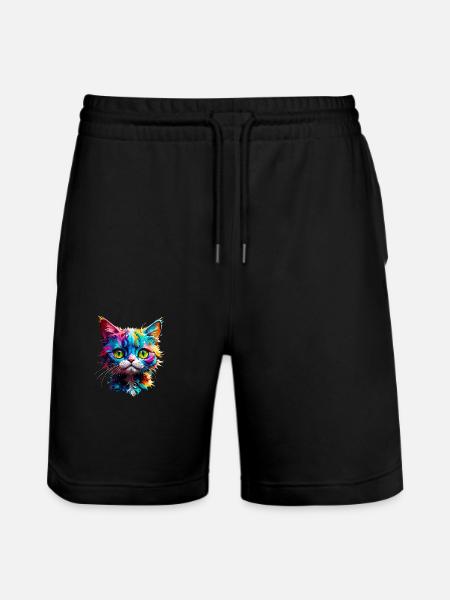 Beware of cats - Stanley/Stella Trainer Unisex Organic Jogging Shorts - black