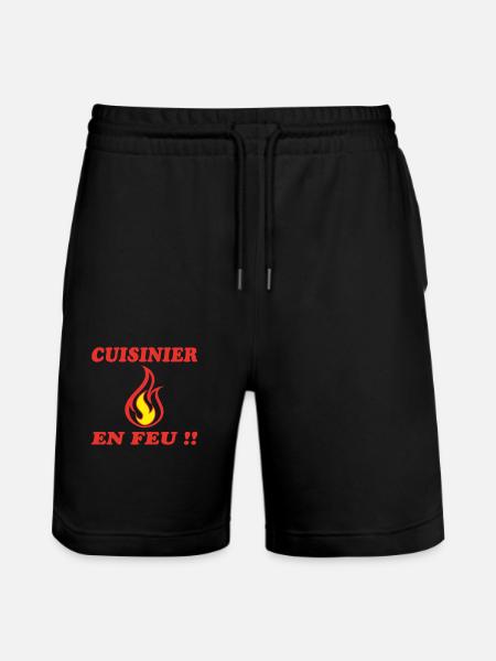 CUISINIER EN FEU !!! - Short de jogging bio TRAINER Stanley/Stella unisexe - noir