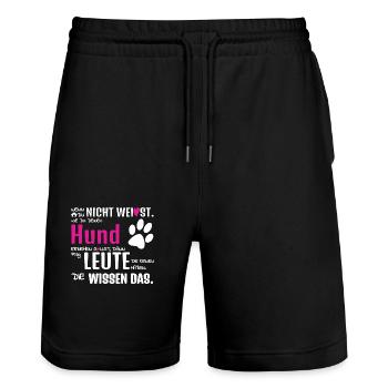 Hundeliebhaber Hundeschule Spruch Erziehung - Stanley/Stella Unisex Bio Joggingshorts Trainer  - Schwarz - Vorne - Nik (191cm) & Marisol (170cm)
