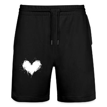 Herz Symbol - Stanley/Stella Unisex Bio Joggingshorts Trainer  - Schwarz - Vorne - Nik (191cm) & Marisol (170cm)