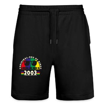 Original - One of Kind 2003 Birthday Gift. - Stanley/Stella Trainer Unisex Organic Jogging Shorts - black - Front - Nik (191cm) & Marisol (170cm)
