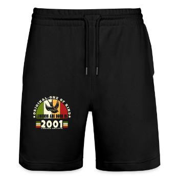 2001 Vintage Anniversaire Légende Cadeau - Short de jogging bio TRAINER Stanley/Stella unisexe - noir - Devant - Nik (191cm) & Marisol (170cm)