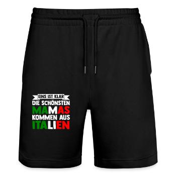 Italia Italian Dad Dad Italian Italy - Stanley/Stella Trainer Unisex Organic Jogging Shorts - black - Front - Nik (191cm) & Marisol (170cm)
