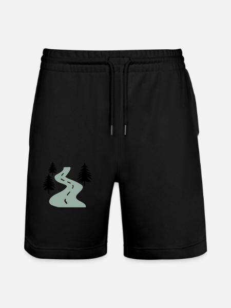 Straße Bäume Weg - Stanley/Stella Unisex Bio Joggingshorts Trainer - Schwarz