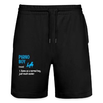 Piano Boy Same As A Normal Boy Just Much Cooler Pi - Stanley/Stella Trainer Unisex Organic Jogging Shorts - black - Front - Nik (191cm) & Marisol (170cm)