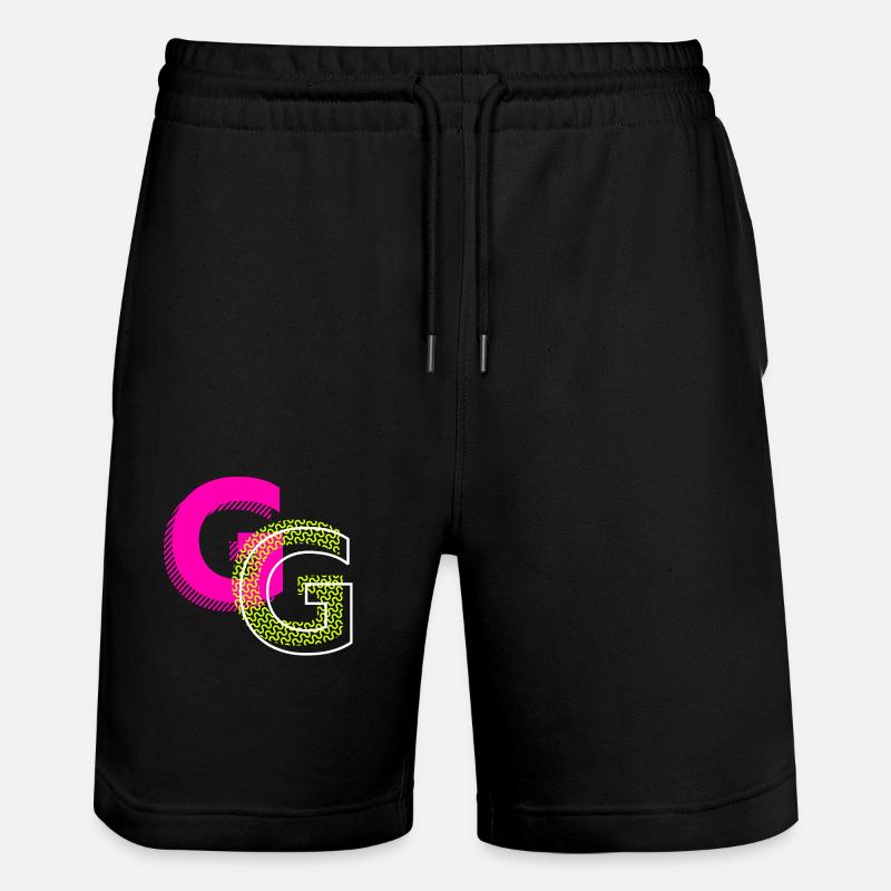 Lettre initiale G - Short de jogging bio TRAINER Stanley/Stella unisexe - noir