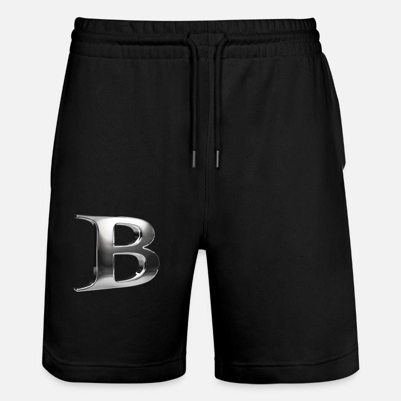 Chrome "B" Metallic - Stanley/Stella Trainer Unisex Organic Jogging Shorts - black