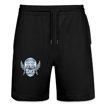 Schädel 12 - Stanley/Stella Unisex Bio Joggingshorts Trainer  - Schwarz - Vorne - Nik (191cm) & Marisol (170cm)