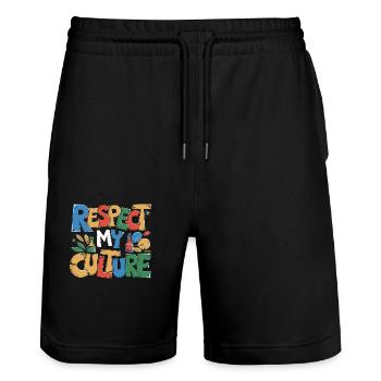 Fermentierte Teekultur feiern - Stanley/Stella Unisex Bio Joggingshorts Trainer  - Schwarz - Vorne - Nik (191cm) & Marisol (170cm)