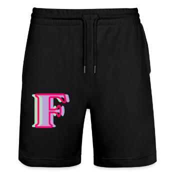 Mehrfarbiger Buchstabe f – originelle Geschenkidee - Stanley/Stella Unisex Bio Joggingshorts Trainer  - Schwarz - Vorne - Nik (191cm) & Marisol (170cm)