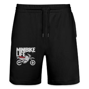 For real minibike fans - Stanley/Stella Trainer Unisex Organic Jogging Shorts - black - Front - Nik (191cm) & Marisol (170cm)