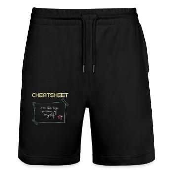 Cheatsheet I'm the best version Motivation - Stanley/Stella Unisex Bio Joggingshorts Trainer  - Schwarz - Vorne - Nik (191cm) & Marisol (170cm)