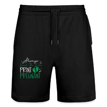 Baby lädt Babes Frauen Mutter Design Neugeborenes - Stanley/Stella Unisex Bio Joggingshorts Trainer  - Schwarz - Vorne - Nik (191cm) & Marisol (170cm)