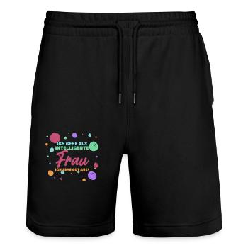 Costume de carnaval Carnaval - Short de jogging bio TRAINER Stanley/Stella unisexe - noir - Devant - Nik (191cm) & Marisol (170cm)