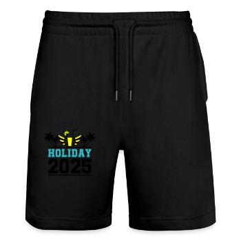 Holiday 2025 - Stanley/Stella Unisex Bio Joggingshorts Trainer  - Schwarz - Vorne - Nik (191cm) & Marisol (170cm)