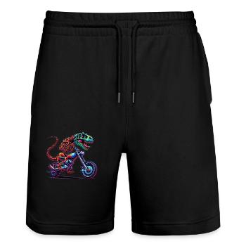 Motorrad Motocross biker bike - Stanley/Stella Unisex Bio Joggingshorts Trainer  - Schwarz - Vorne - Nik (191cm) & Marisol (170cm)