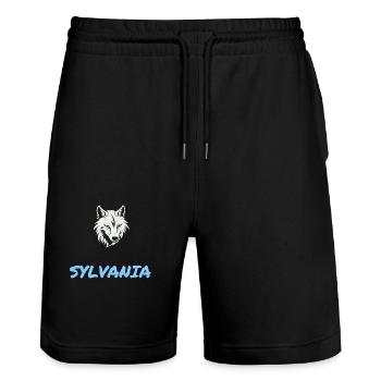 Loup des Neiges - Short de jogging bio TRAINER Stanley/Stella unisexe - noir - Devant - Nik (191cm) & Marisol (170cm)
