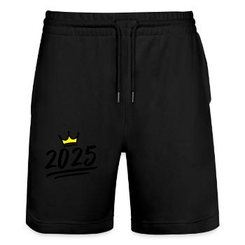 2025 Krone - Stanley/Stella Unisex Bio Joggingshorts Trainer  - Schwarz - Vorne - Nik (191cm) & Marisol (170cm)