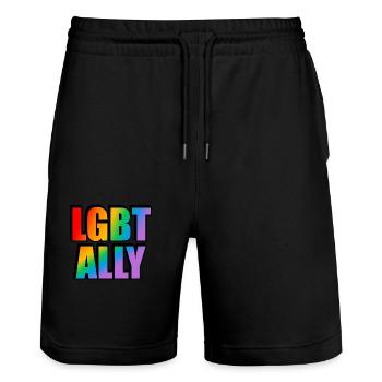 Allié LGBT - Short de jogging bio TRAINER Stanley/Stella unisexe - noir - Devant - Nik (191cm) & Marisol (170cm)
