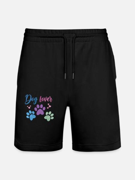 Dog Lover - Dog Paw - Stanley/Stella Trainer Unisex Organic Jogging Shorts - black