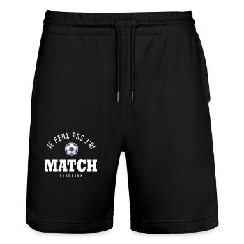 Je peux pas j ai Match football Bordeaux - Short de jogging bio TRAINER Stanley/Stella unisexe - noir - Devant - Nik (191cm) & Marisol (170cm)