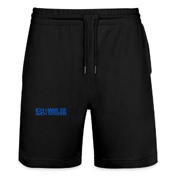 ich konnte es auch sehen - Stanley/Stella Unisex Bio Joggingshorts Trainer  - Schwarz - Vorne - Nik (191cm) & Marisol (170cm)