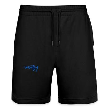 ich mag vorwitzige Menschen - Stanley/Stella Unisex Bio Joggingshorts Trainer  - Schwarz - Vorne - Nik (191cm) & Marisol (170cm)
