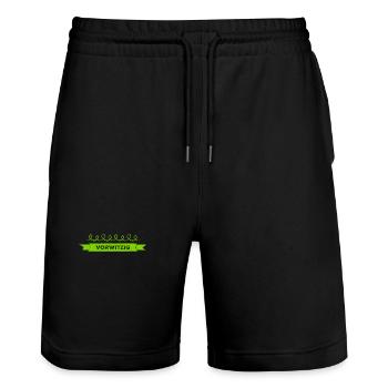 ich mag vorwitzige Menschen - Stanley/Stella Unisex Bio Joggingshorts Trainer  - Schwarz - Vorne - Nik (191cm) & Marisol (170cm)