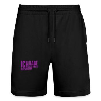 es tut mir leid - Stanley/Stella Unisex Bio Joggingshorts Trainer  - Schwarz - Vorne - Nik (191cm) & Marisol (170cm)