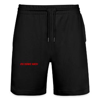 Ich denke nach - Stanley/Stella Unisex Bio Joggingshorts Trainer  - Schwarz - Vorne - Nik (191cm) & Marisol (170cm)