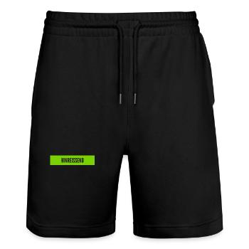 attraktiv - Stanley/Stella Unisex Bio Joggingshorts Trainer  - Schwarz - Vorne - Nik (191cm) & Marisol (170cm)
