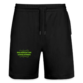 das kenne ich bereits - Stanley/Stella Unisex Bio Joggingshorts Trainer  - Schwarz - Vorne - Nik (191cm) & Marisol (170cm)